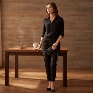 Coach Signature C Canvas Wristlet Leather Trim Vintage Black Leather